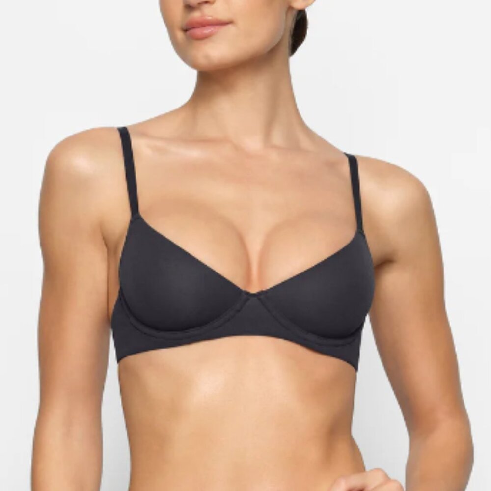 SKIMS Fits Everybody Unlined Demi Bra - Black / Onyx 36C NWT